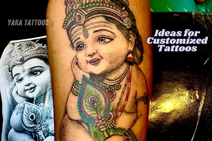 Yara Tattoos, Coimbatore Personalized Tattoo Art Discover intricate and meaningful tattoo designs like this detailed Krishna