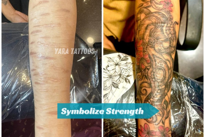 Yara Tattoos Symbolizes Strength with Full-Arm Dragon Design in Scar Cover-Up Tattoo in Coimbatore
